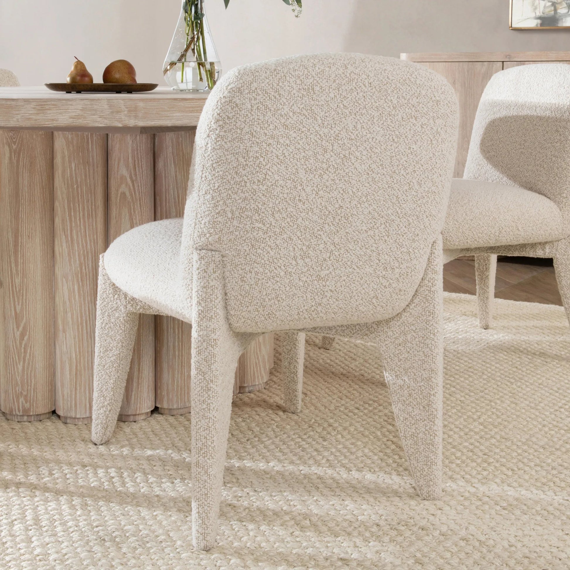 Danson Upholstered Dining Chair by Classic Home in ivory. Made from 100% polyester in a transitional style.