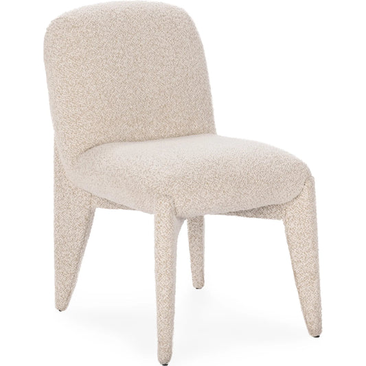 Danson Upholstered Dining Chair by Classic Home in ivory. Made from 100% polyester in a unique style.
