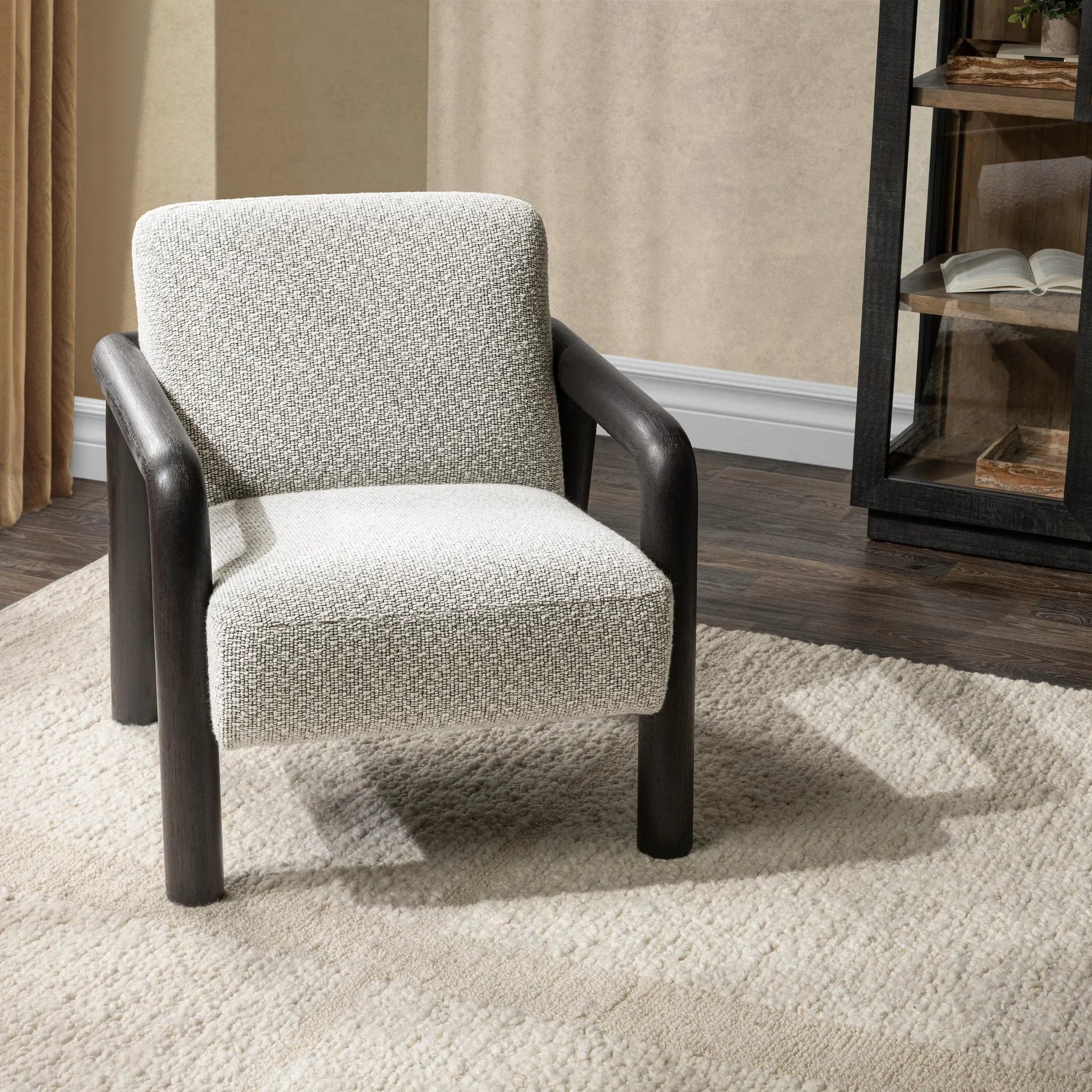 Reyna Upholstered Fabric Accent Chair by Classic Home. Made from unique in a modern style.