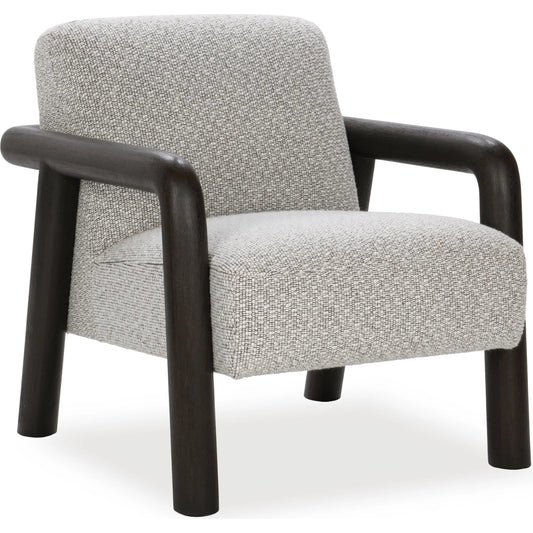 Reyna Upholstered Fabric Accent Chair by Classic Home in beige, gray. Made from 84% polyester, 16% wool, rubber wood in a unique style.