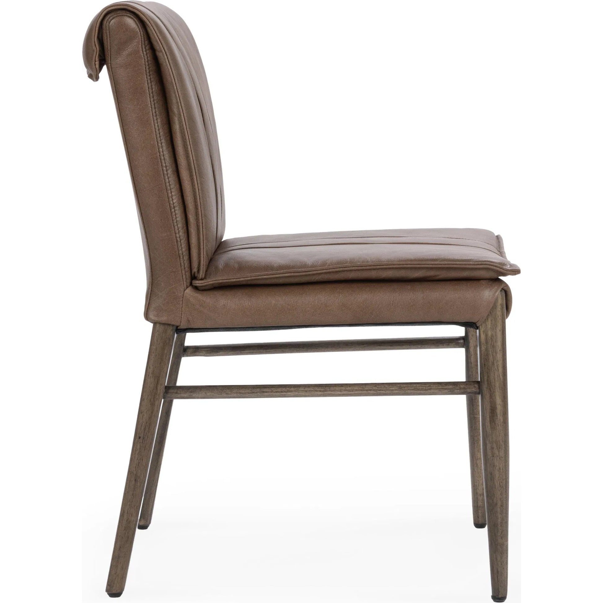 Lynden Dining Chair (Set of 2) by Classic Home in maple brown. Made from top grain leather, parawood in a traditional style.