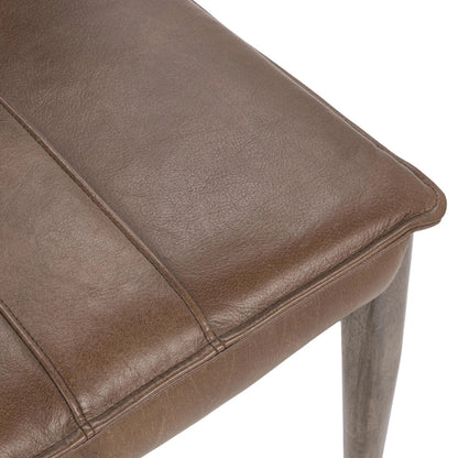 Lynden Dining Chair (Set of 2) by Classic Home in maple brown. Made from top grain leather, parawood in a traditional style.