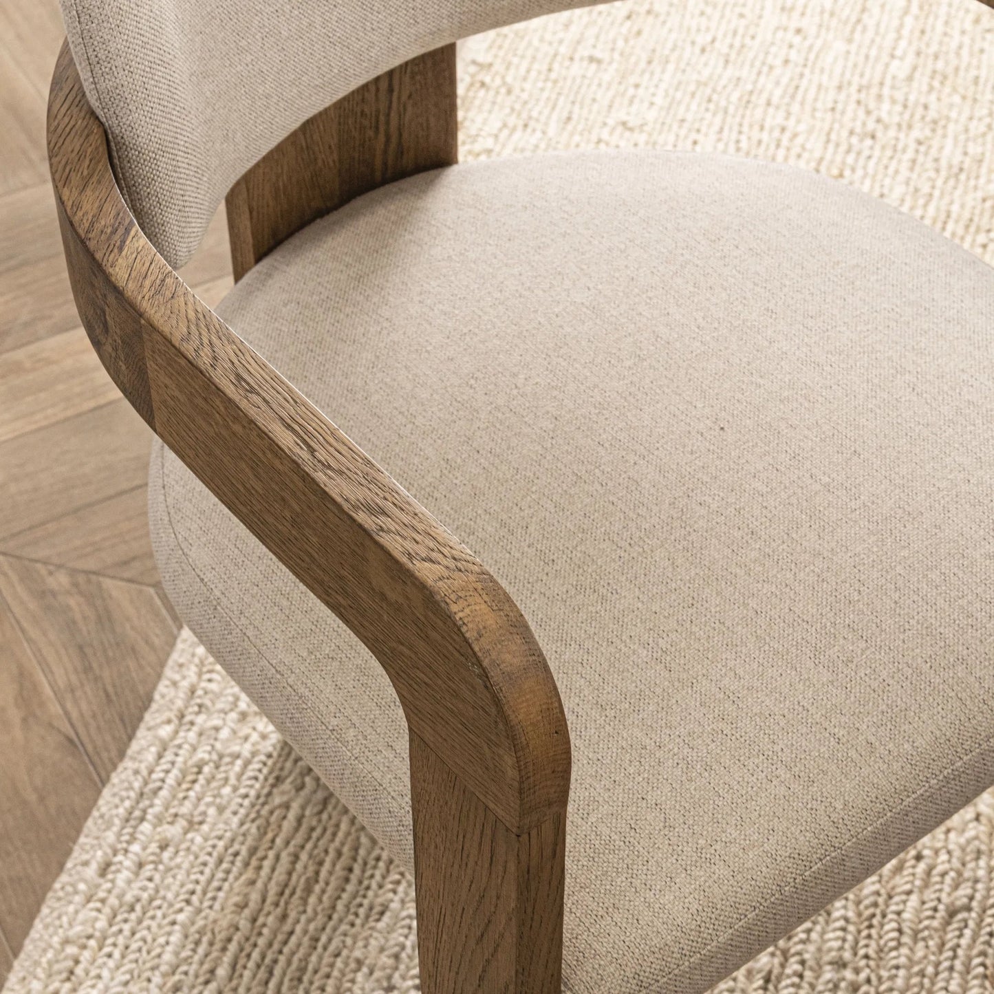 006 SI-2533231 | Closeup | Labelle Oak Wood Dining Chair by Classic Home in tan oak. Made from oak wood, 100% polyester in a unique style.