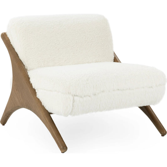Georgia Accent Chair by Classic Home in vanilla. Made from 100% polyester, ash wood in a transitional style.