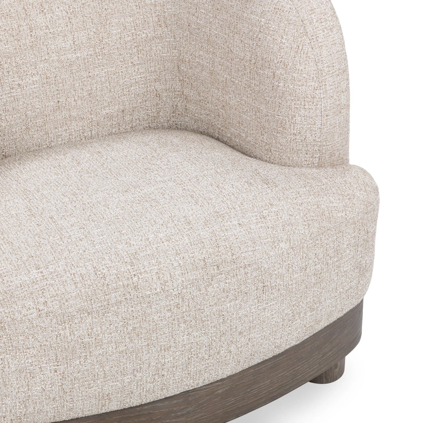 005 SI-2533232 | Closeup | Meera Upholstered Fabric Accent Chair by Classic Home in latte. Made from 100% polyester, oak wood in a unique style.