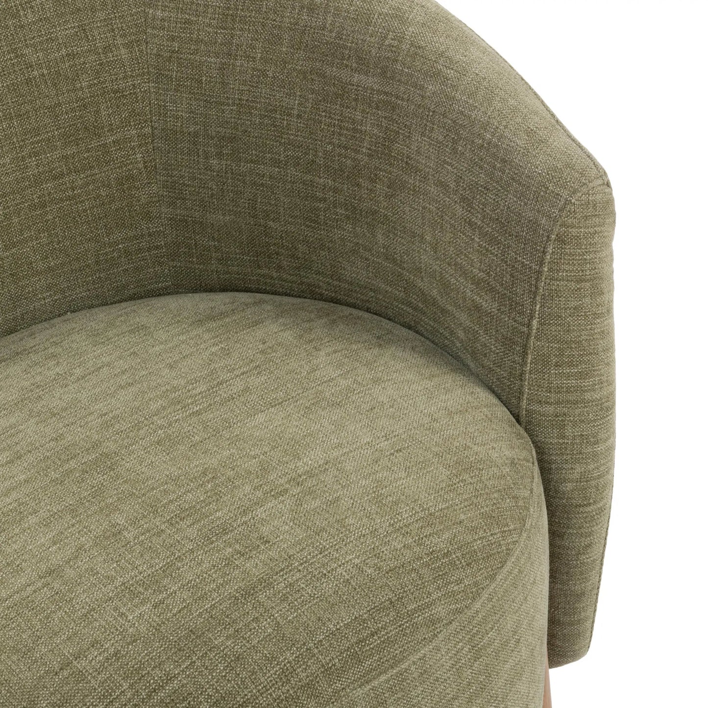 005 SI-2533234 | Closeup | Myra Upholstered Fabric Accent Chair by Classic Home in sage dust. Made from 100% polyester, oak wood in a unique style.