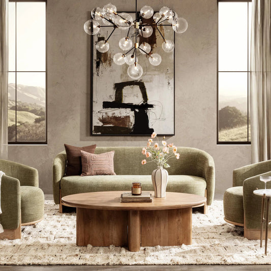 Myra Upholstered Fabric Sofa by Classic Home in sage dust. Made from 100% polyester, oak wood in a unique style.