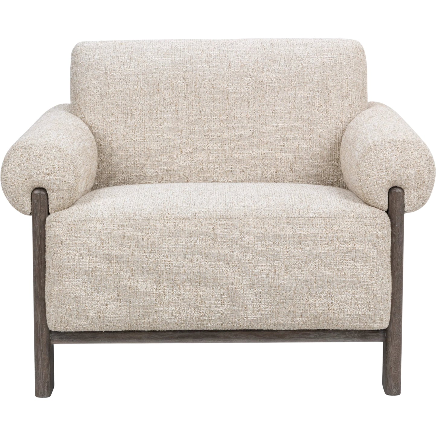 001 SI-2533236 | Primary Silo | Malia Upholstered Fabric Accent Chair by Classic Home in latte. Made from 100% polyester, oak veneer in a unique style.