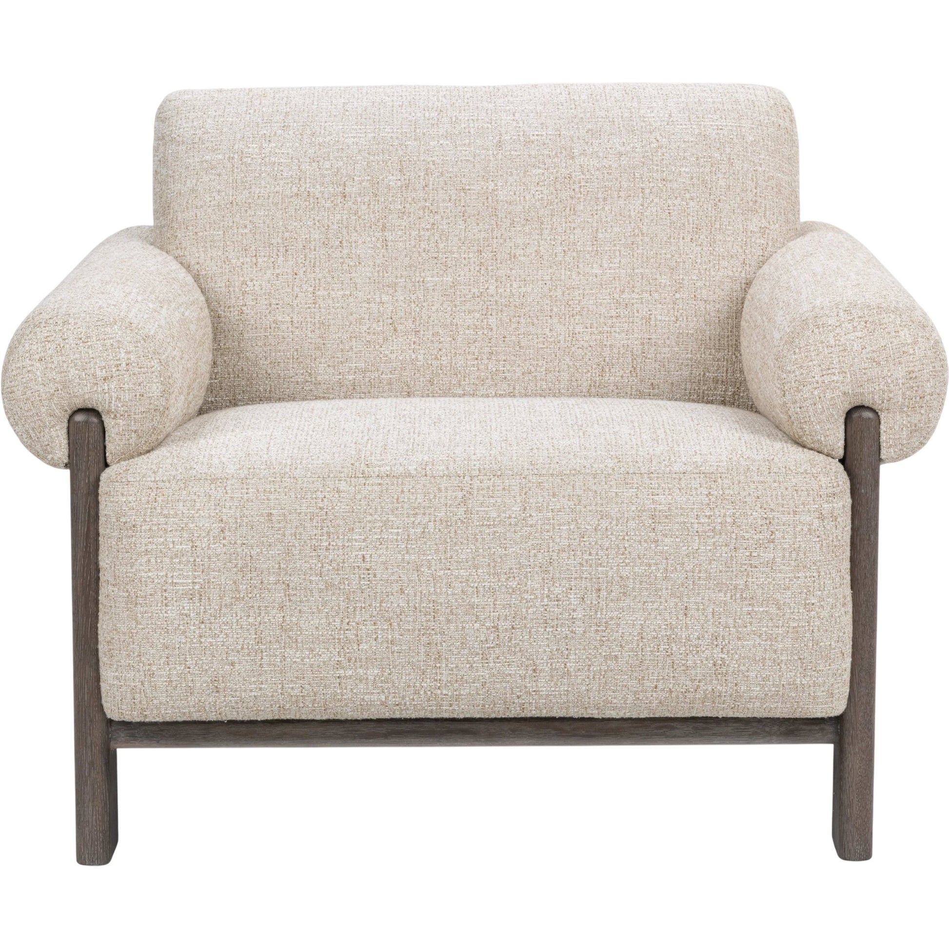 Malia Upholstered Fabric Accent Chair by Classic Home in latte. Made from 100% polyester, oak veneer in a unique style.