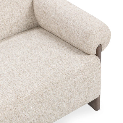 Malia Upholstered Fabric Accent Chair by Classic Home in latte. Made from 100% polyester, oak veneer in a unique style.