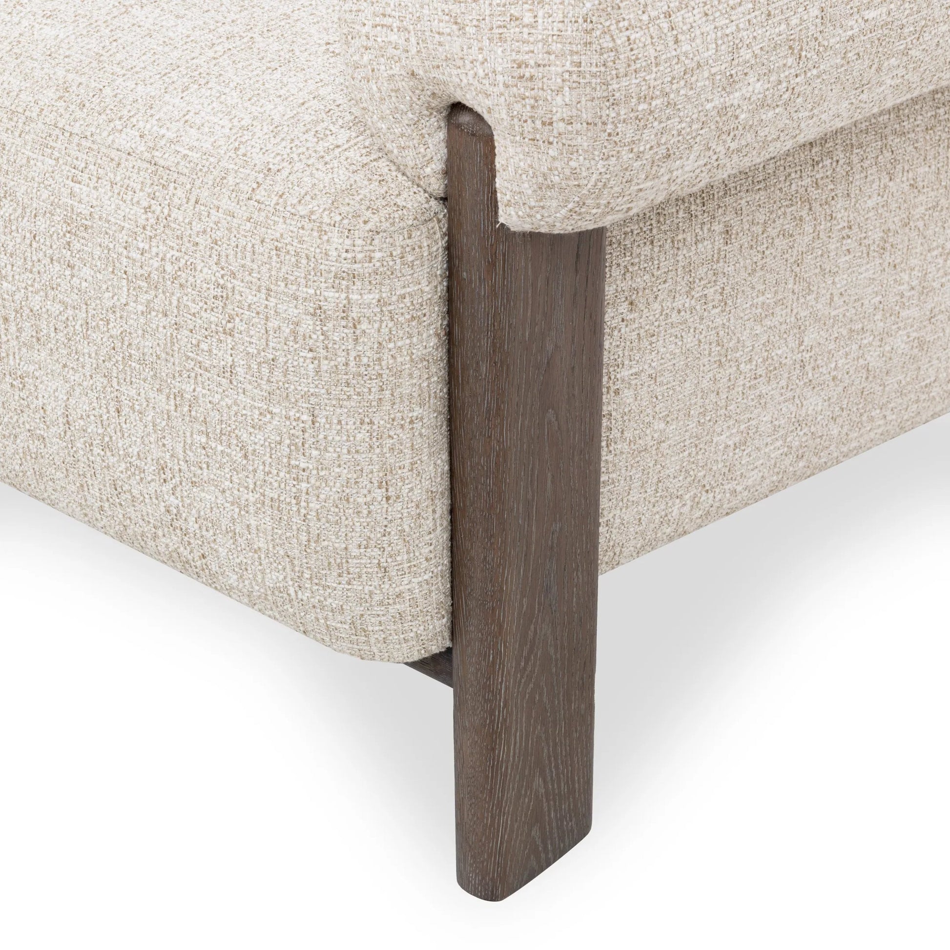 Malia Upholstered Fabric Accent Chair by Classic Home in latte. Made from 100% polyester, oak veneer in a unique style.