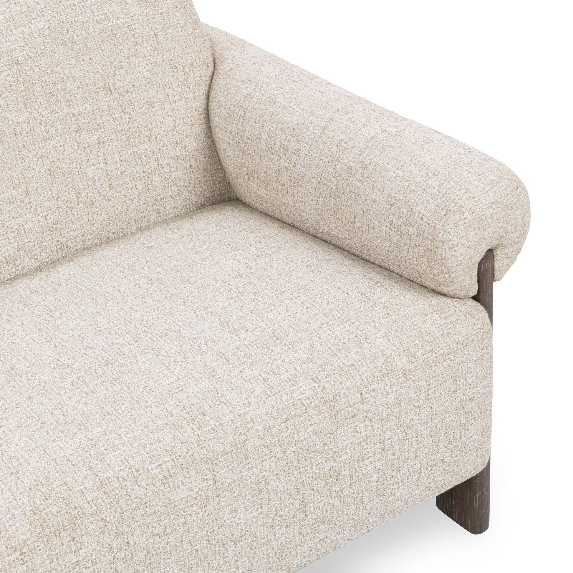 Malia Upholstered Fabric Sofa by Classic Home in latte. Made from 100% polyester, oak veneer in a unique style.