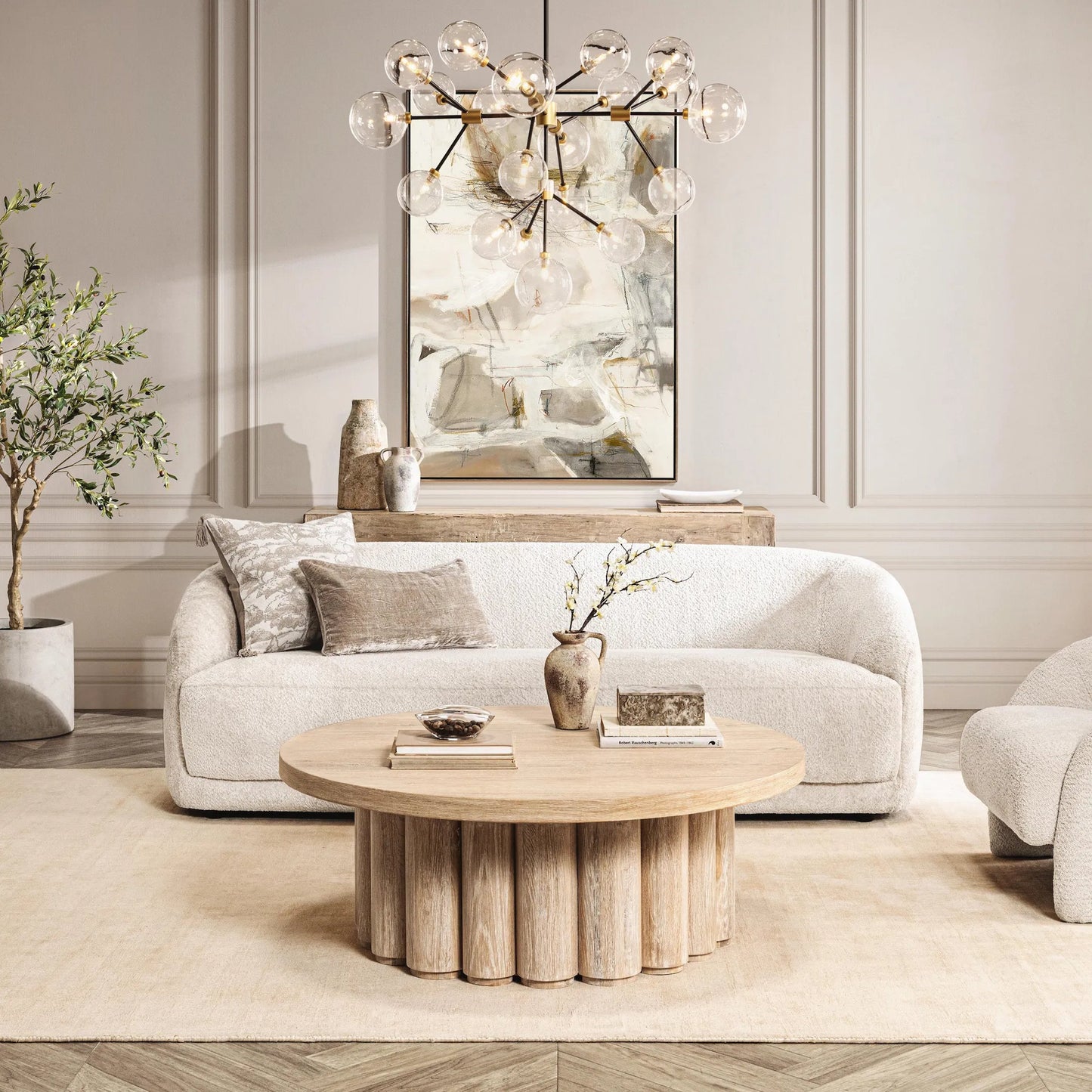 008 SI-2533238 | Lifestyle | Argon Upholstered Fabric Sofa by Classic Home in ivory blush. Made from 100% polyester in a unique style.