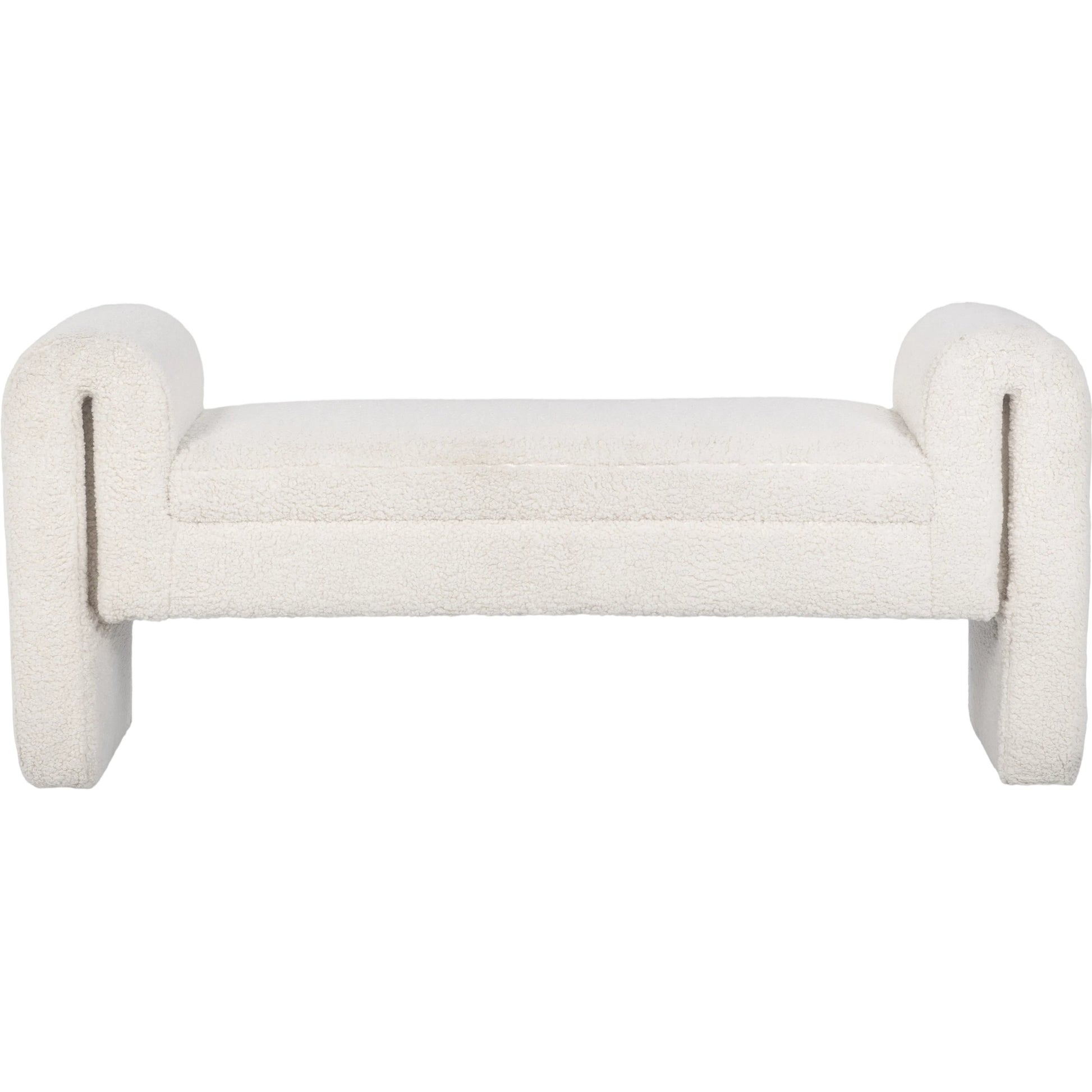 Ada Bench by Classic Home in ivory fleece. Made from 100% polyester in a transitional style.