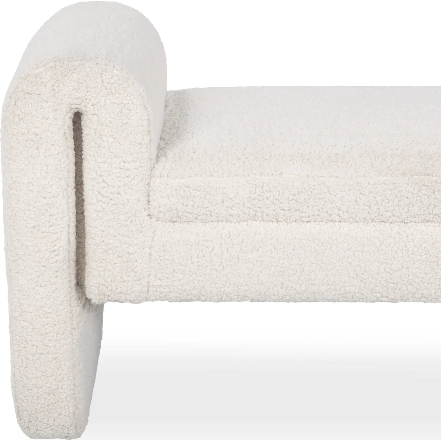 005 SI-2518858 | Closeup | Ada Bench by Classic Home in ivory fleece. Made from 100% polyester in a transitional style.