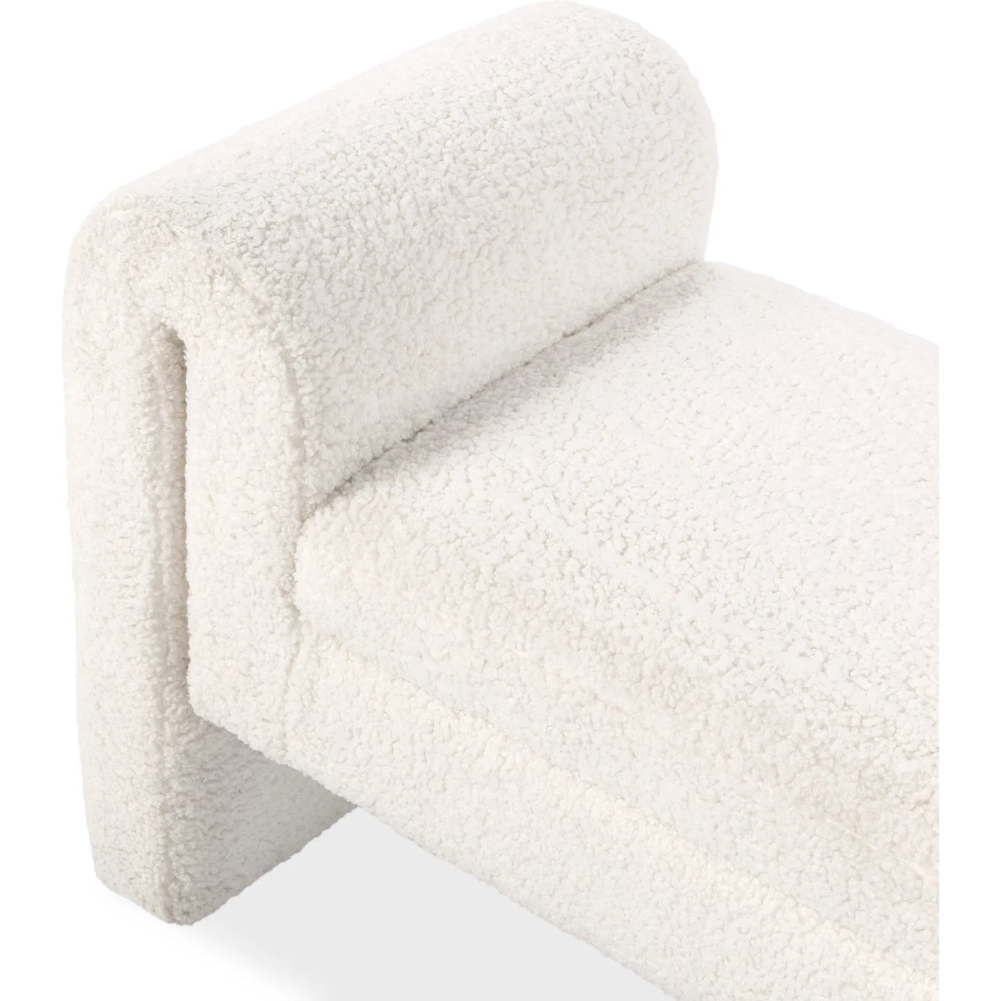 003 SI-2518858 | Closeup | Ada Bench by Classic Home in ivory fleece. Made from 100% polyester in a transitional style.