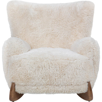 Riya Accent Chair by Classic Home in vanilla. Made from 100% polyester, ash wood in a eclectic & global style.