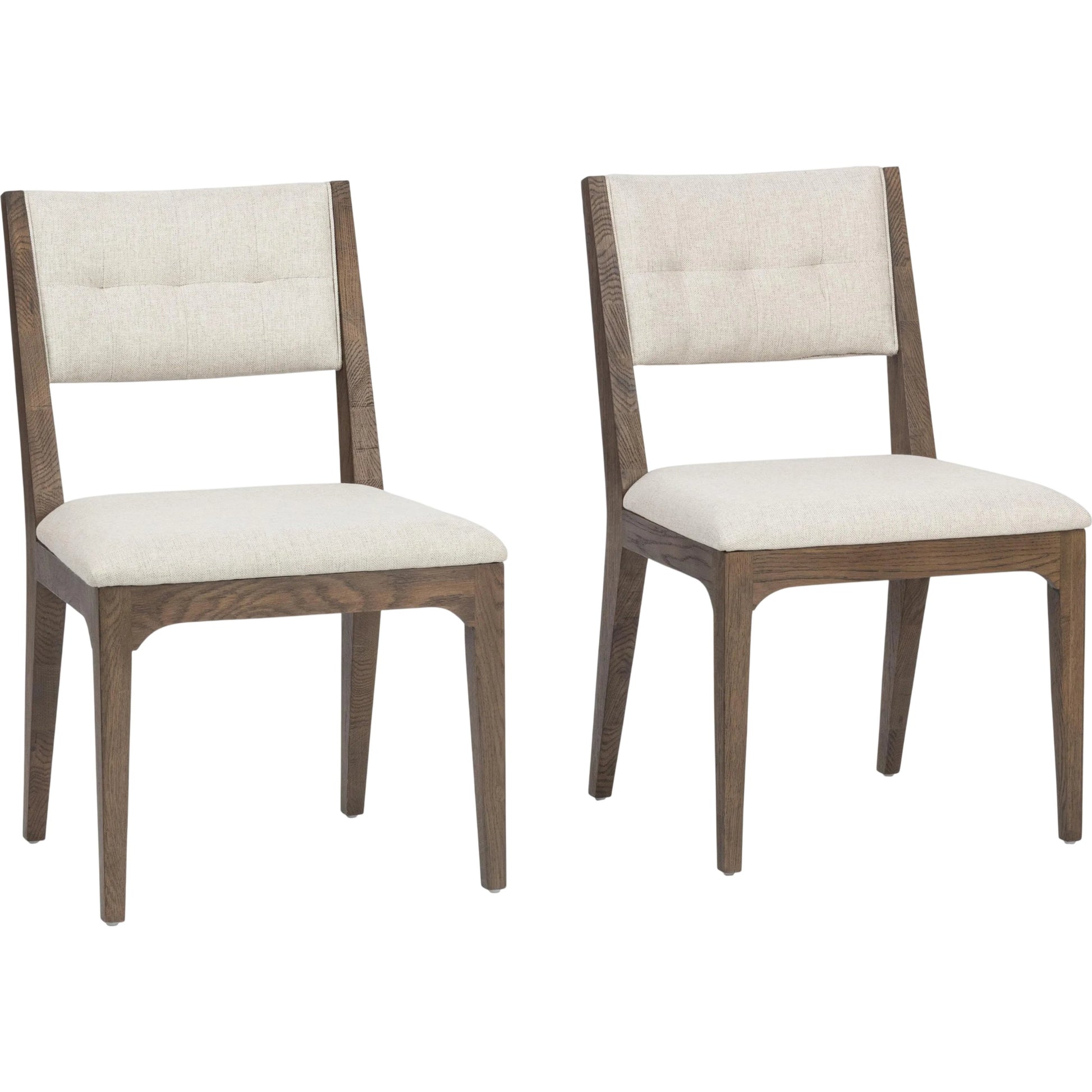 Estelle Upholstered Dining Chairs (Set of 2) by Classic Home in soft cocoa. Made from 100% polyester, oak wood in a unique style.