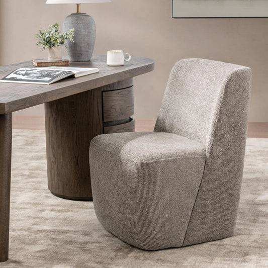 Senna Upholstered Dining Chair by Classic Home in taupe. Made from 100% polyester in a unique style.