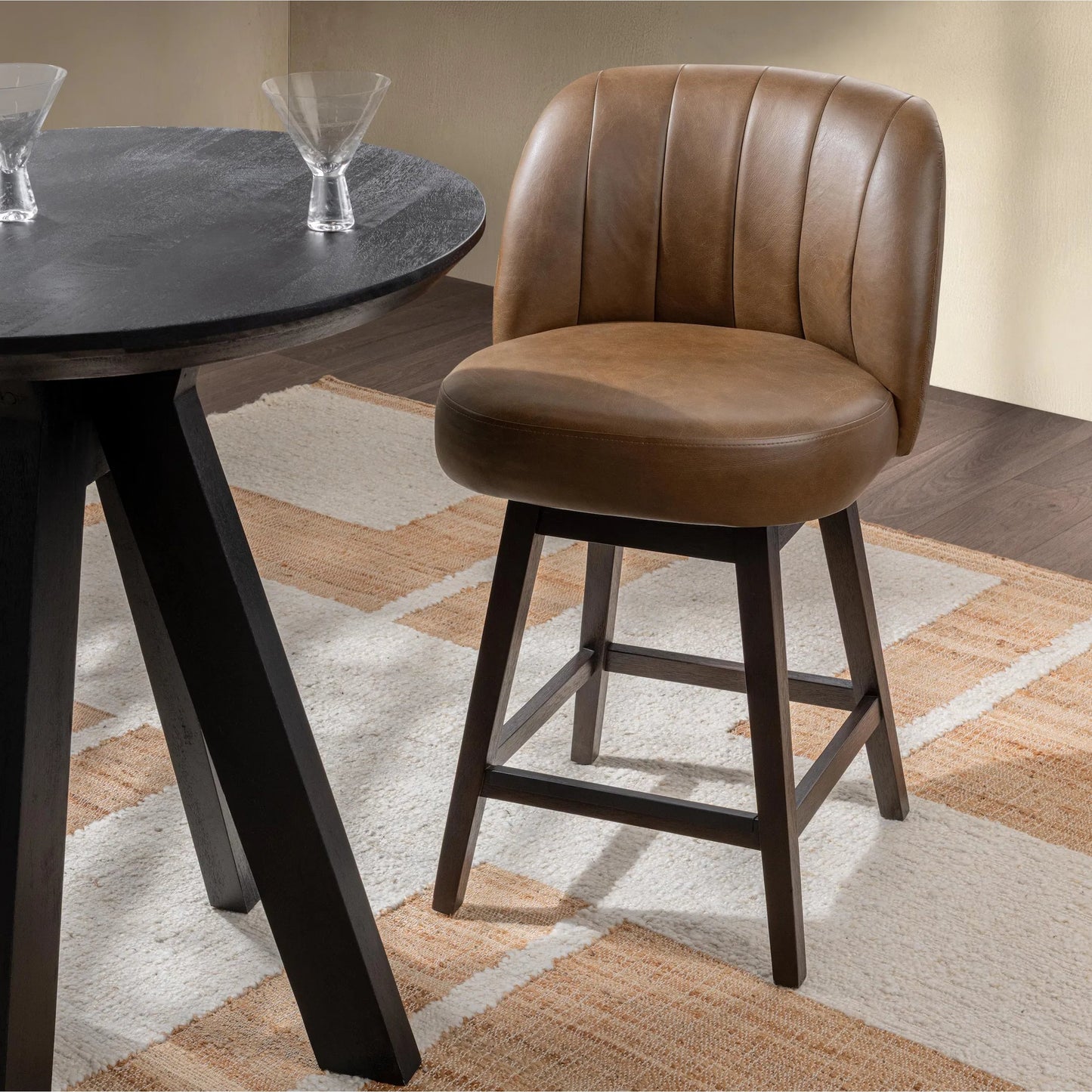 013 SI-2537846 | Lifestyle | Della Top Grain Leather Counter Stool by Classic Home. Made from unique in a unique style.