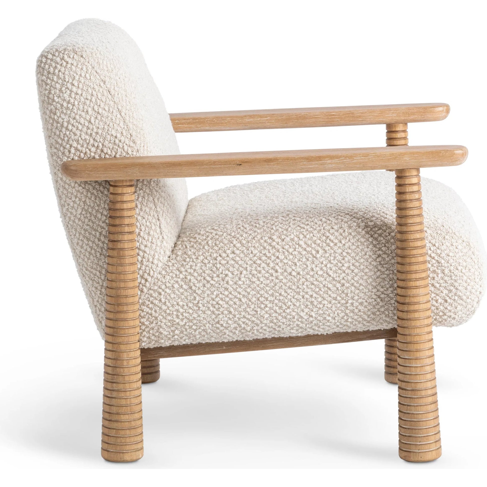 Caprice Upholstered Accent Chair by Classic Home in beige, natural. Made from 80% polyester, 20% acrylic, parawood in a unique style.