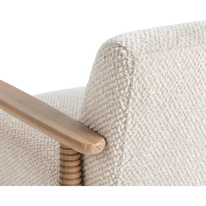 Caprice Upholstered Accent Chair by Classic Home in beige, natural. Made from 80% polyester, 20% acrylic, parawood in a unique style.