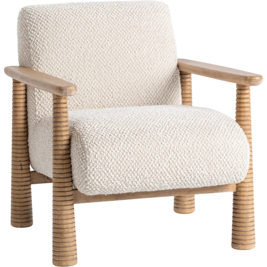 Caprice Upholstered Accent Chair by Classic Home in beige, natural. Made from 80% polyester, 20% acrylic, parawood in a unique style.