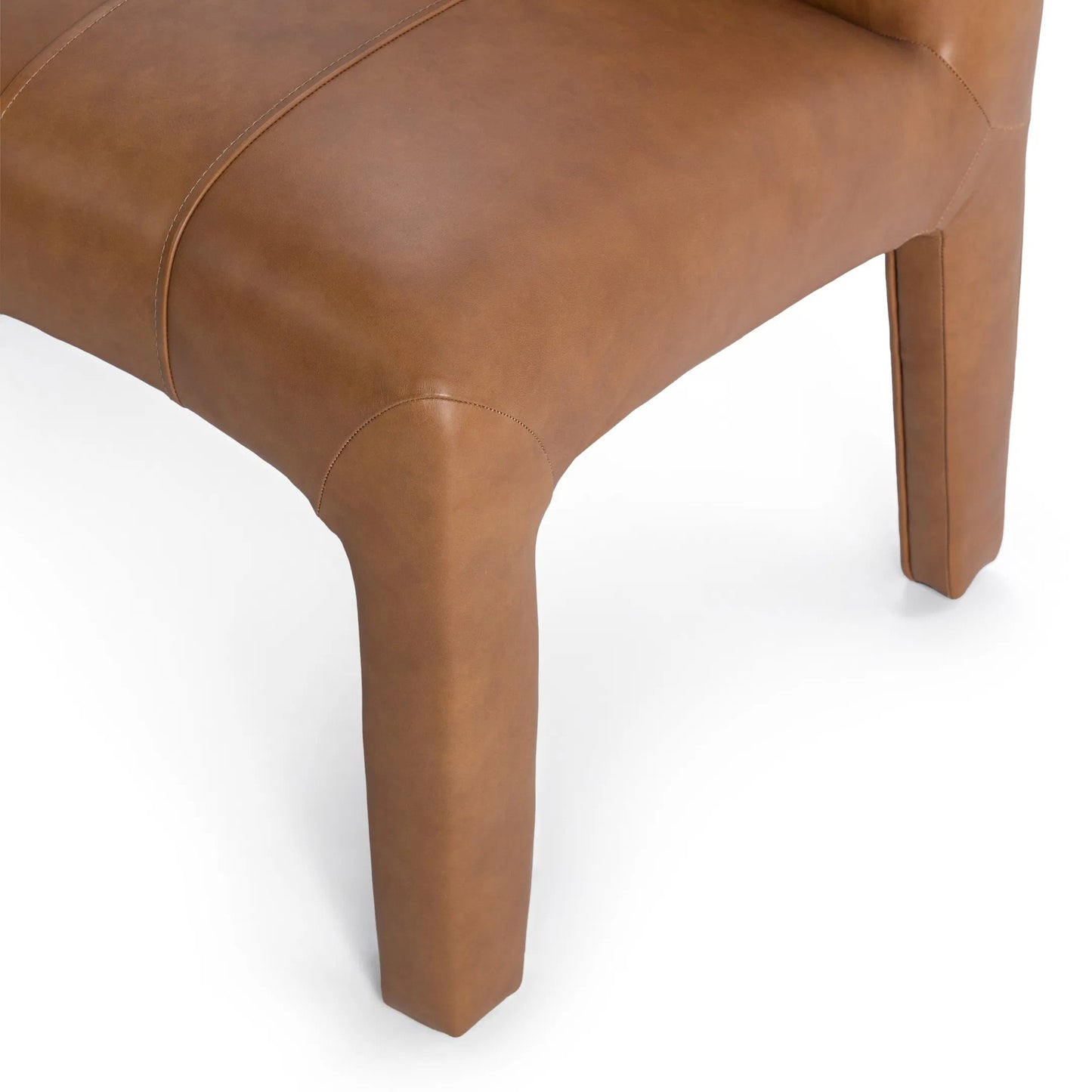 003 SI-2537815 | Closeup | Liliana Dining Chair by Classic Home in tan. Made from top grain leather in a unique style.