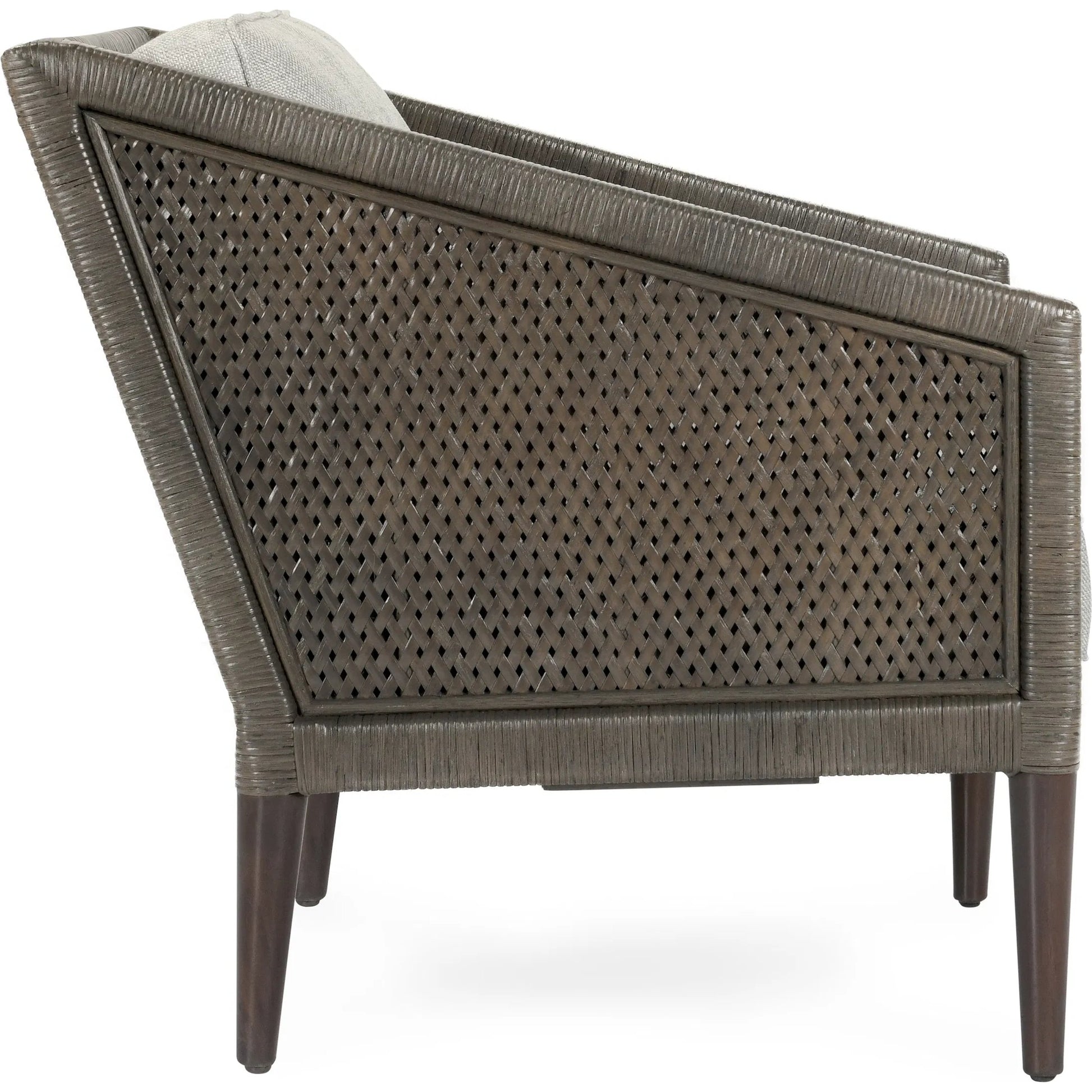 Kaitlin Wicker Accent Chair by Classic Home in pearl gray. Made from wicker, rattan in a transitional style.
