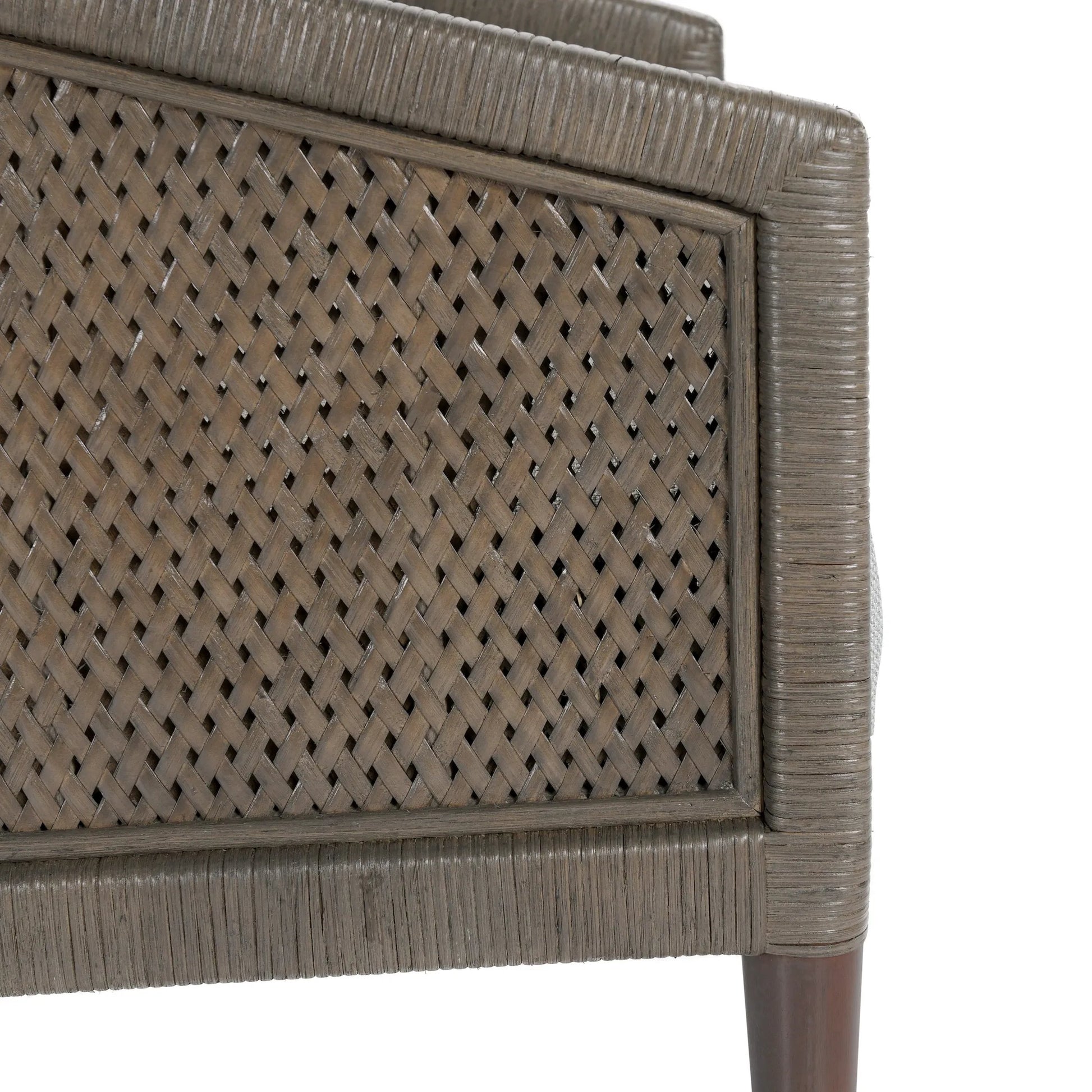 Kaitlin Wicker Accent Chair by Classic Home in pearl gray. Made from wicker, rattan in a transitional style.