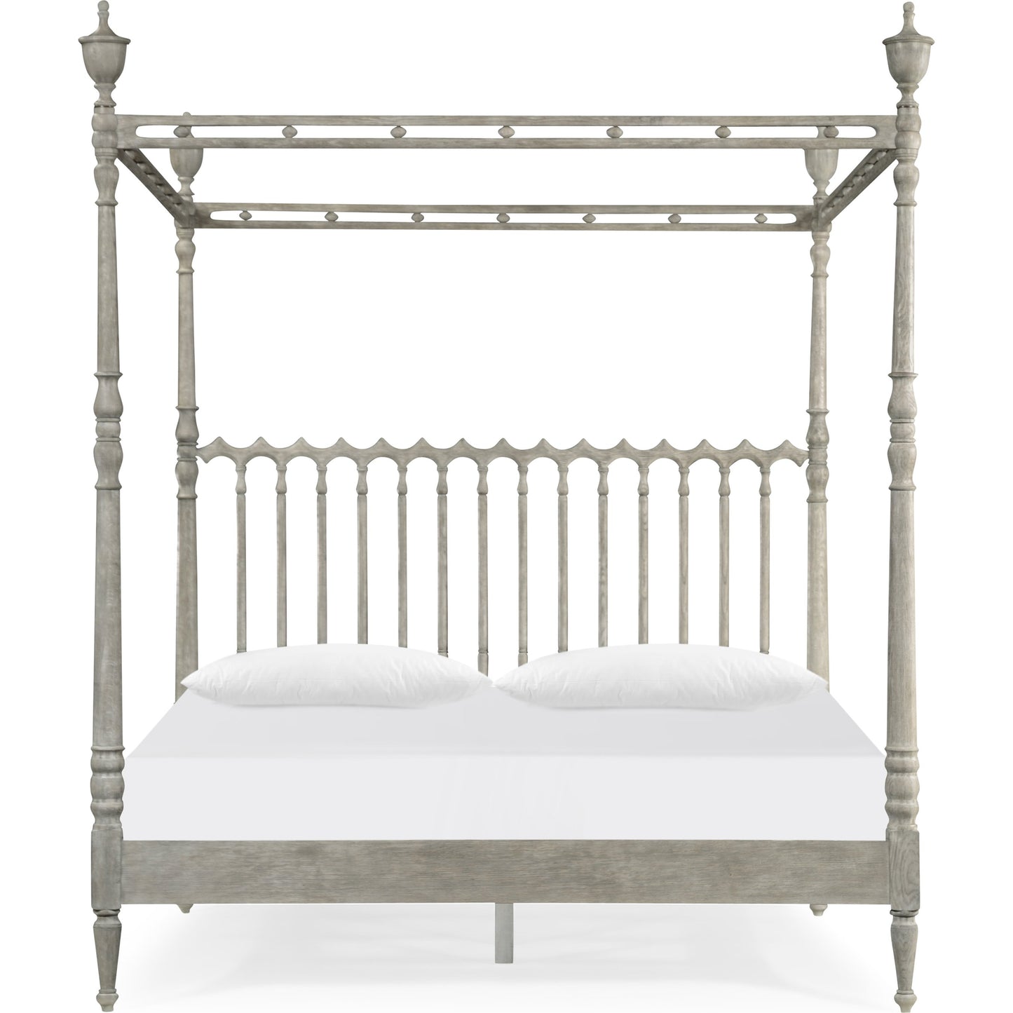 002 SR-846605 | Additional Silo | William Yeoward Morris King Bed by Jonathan Charles in grey and greyed oak. Made from oak in a cottage & farmhouse style.