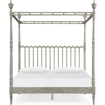 William Yeoward Morris King Bed by Jonathan Charles in grey and greyed oak. Made from oak in a cottage & farmhouse style.