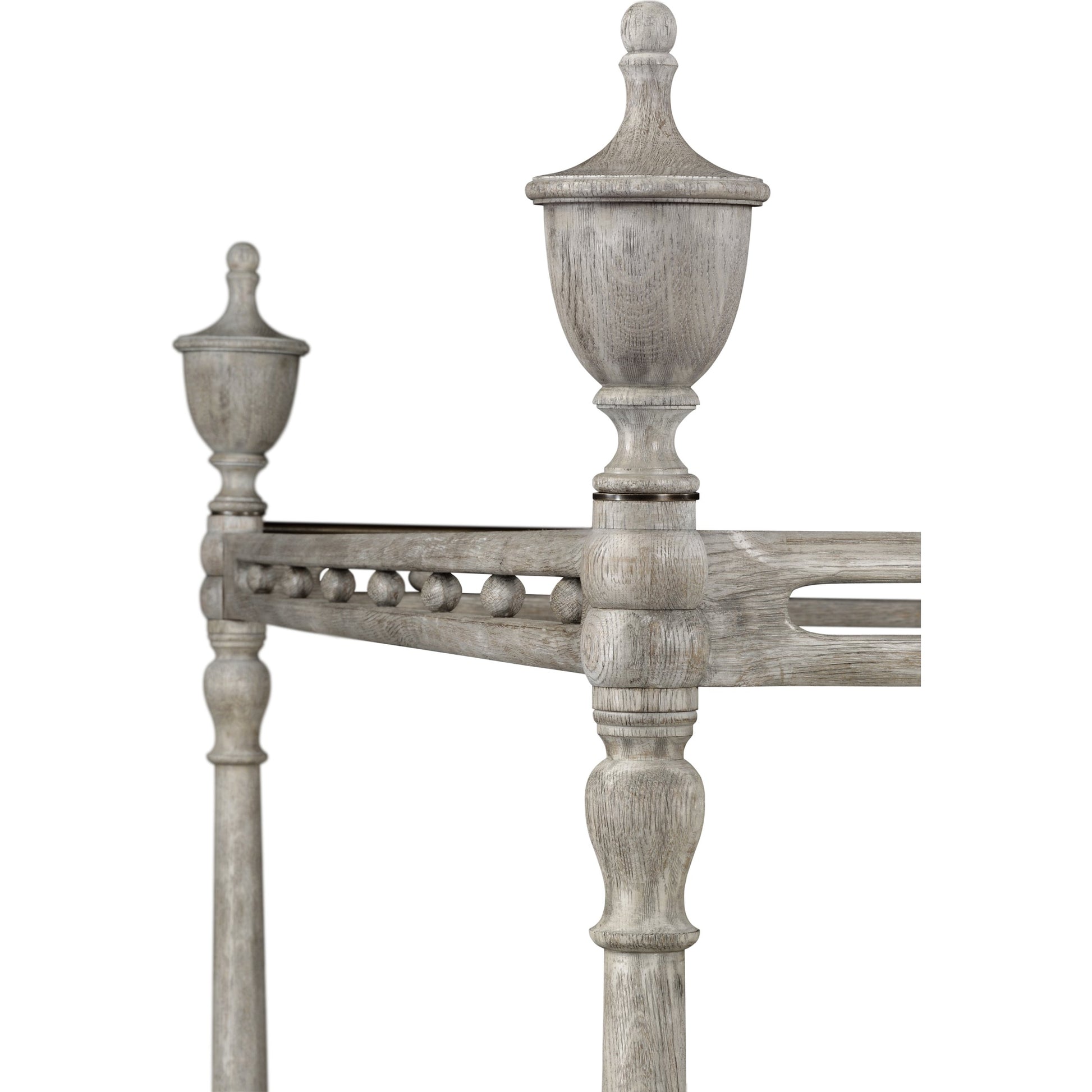 William Yeoward Morris King Bed by Jonathan Charles in grey and greyed oak. Made from oak in a cottage & farmhouse style.