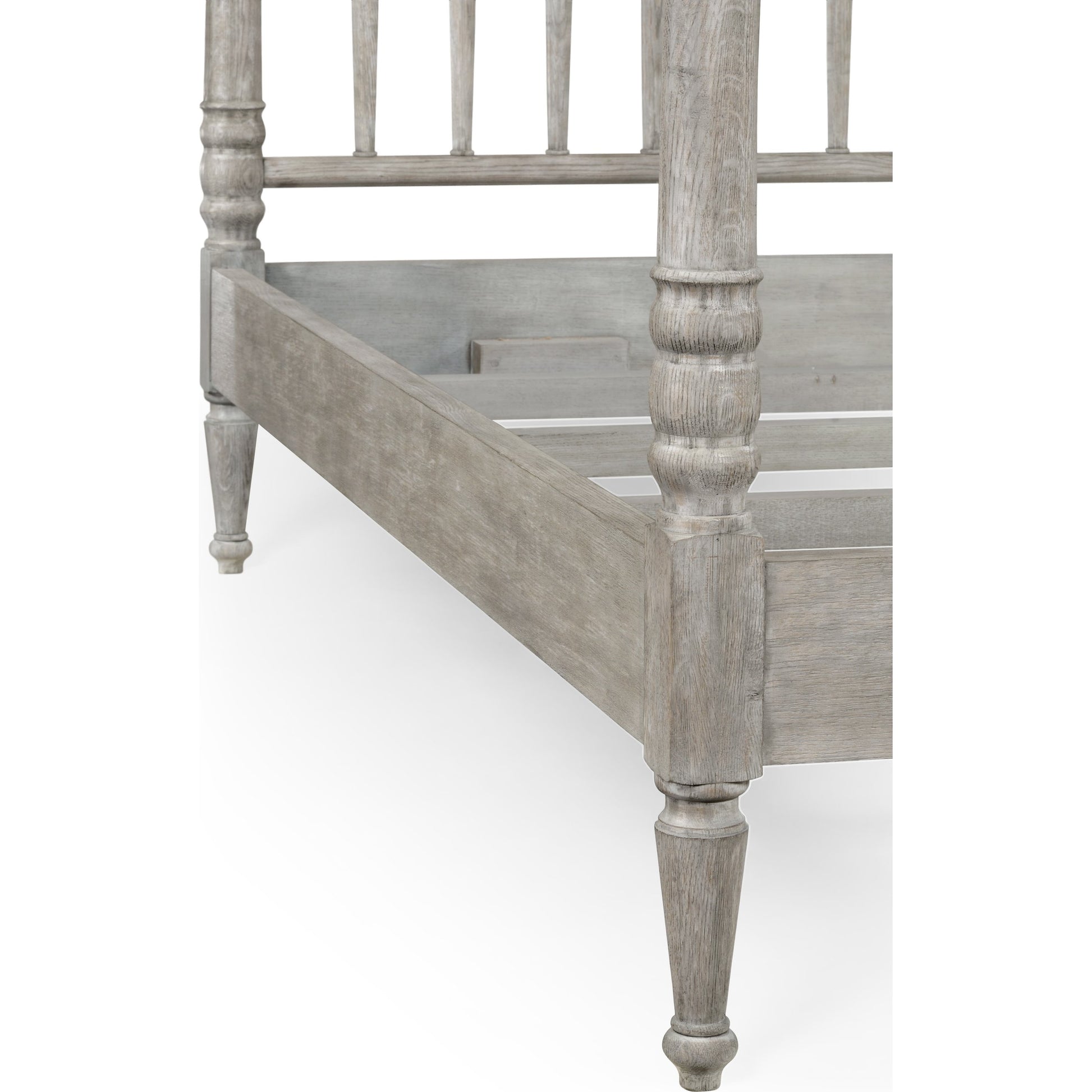 William Yeoward Morris King Bed by Jonathan Charles in grey and greyed oak. Made from oak in a cottage & farmhouse style.