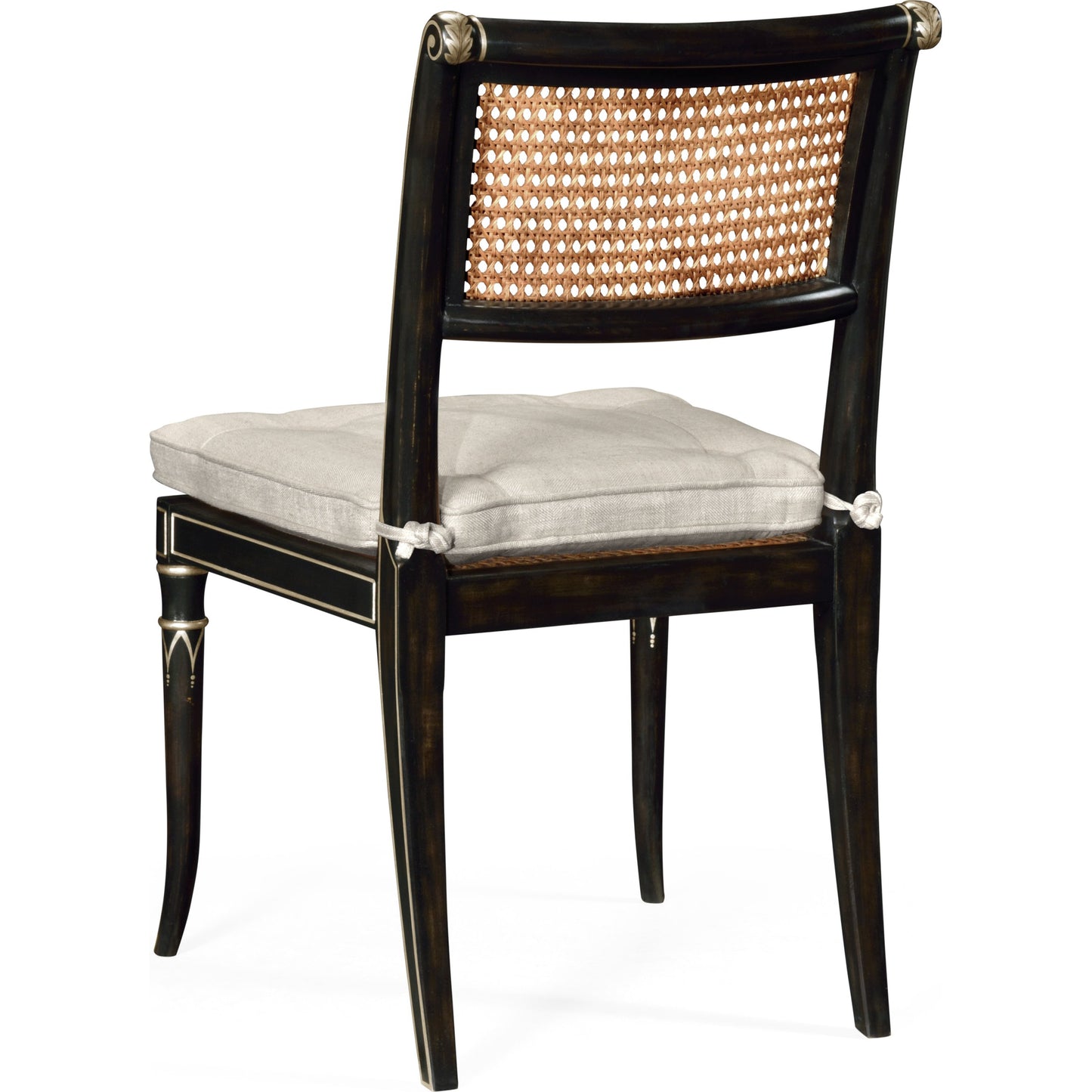 003 SR-847405 | Additional Silo | William Yeoward Linden Charcoal Wash Dining Side Chair by Jonathan Charles in charcoal wash. Made from acacia in a traditional style.