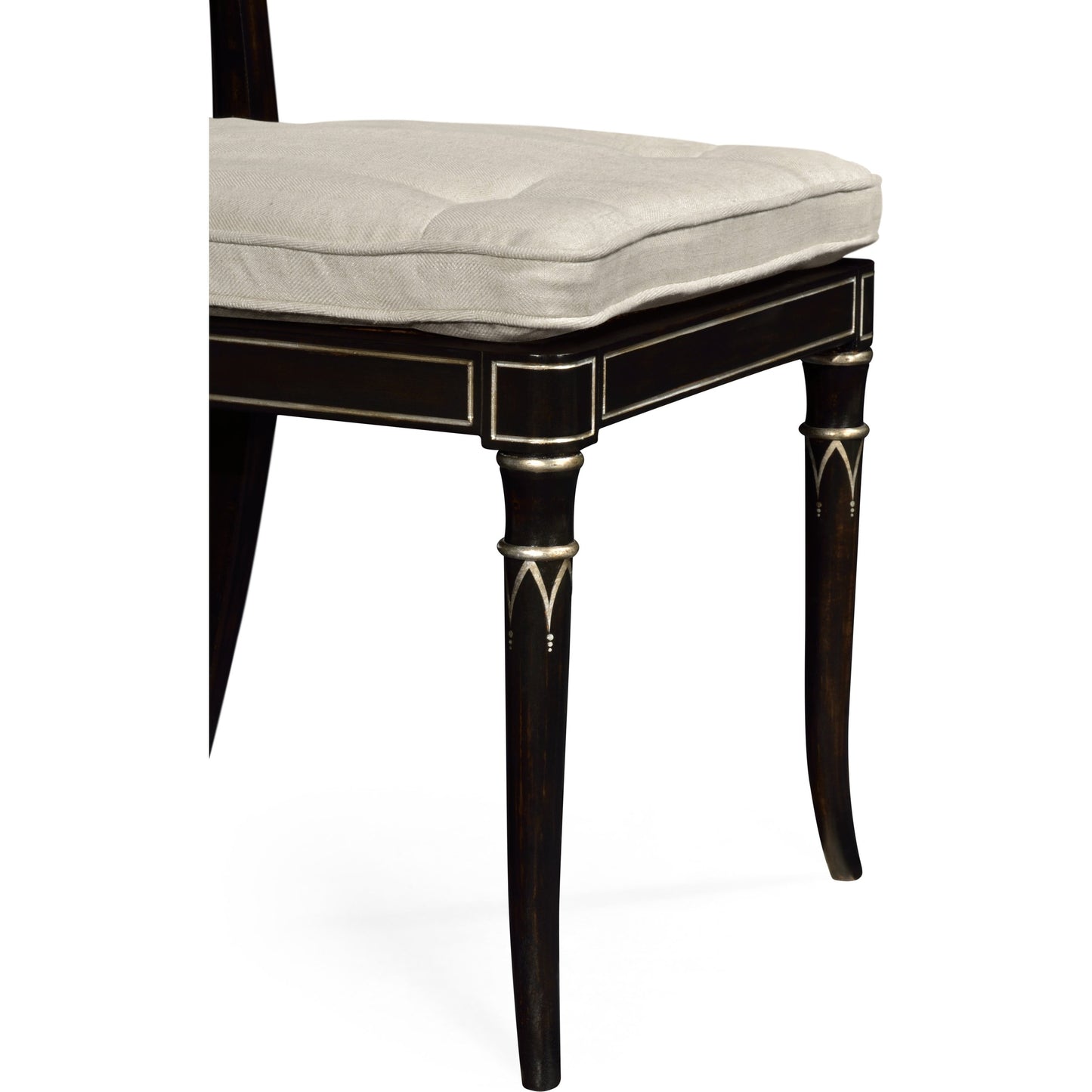 005 SR-847405 | Additional Silo | William Yeoward Linden Charcoal Wash Dining Side Chair by Jonathan Charles in charcoal wash. Made from acacia in a traditional style.