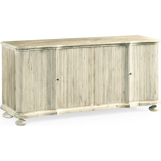 William Yeoward Belleville Credenza by Jonathan Charles in white and washed acacia. Made from acacia in a coastal style.