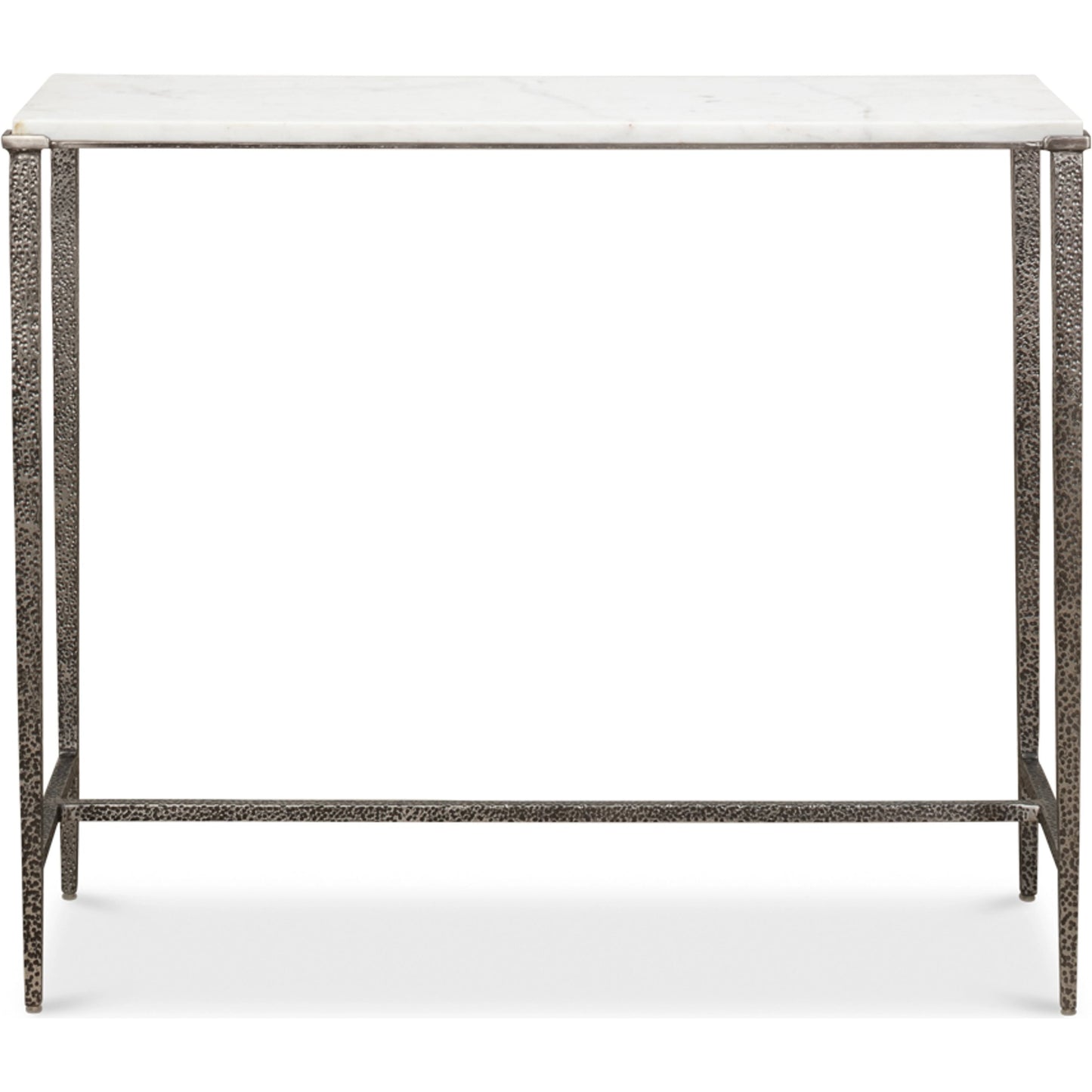 002 SI-1998167 | Additional Silo | Banswara Console Table by Sarreid Ltd. in antique nickle. Made from white marble, iron in a modern style.