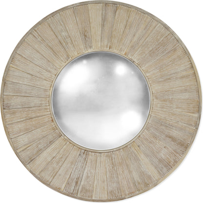 Country House Barrique Mirror by Jonathan Charles in washed acacia. Made from acacia in a transitional style.