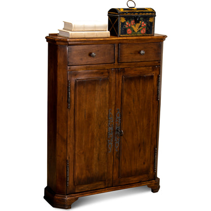 Austrian Hall Cabinet by Sarreid Ltd. in brown. Made from unique in a traditional style.
