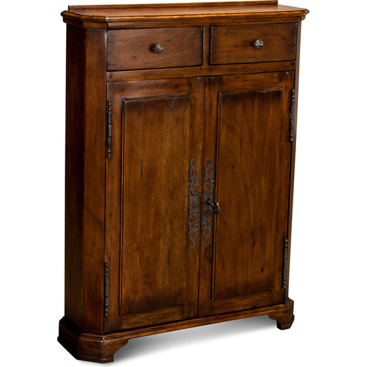 Austrian Hall Cabinet by Sarreid Ltd. in brown. Made from unique in a traditional style.