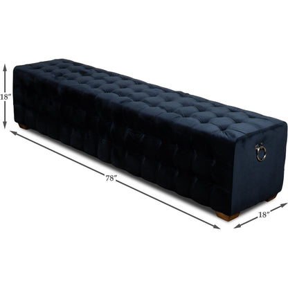 Tufted Bench by Sarreid Ltd. in beige and beige linen. Made from oak, linen in a cottage & farmhouse style.