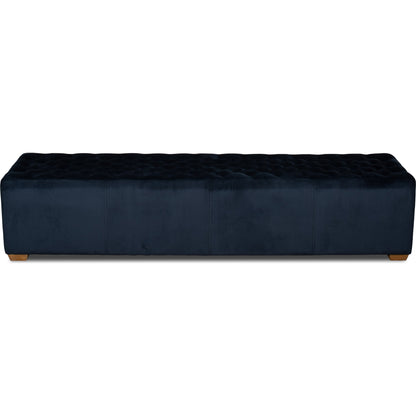 Tufted Bench by Sarreid Ltd. in beige and beige linen. Made from oak, linen in a cottage & farmhouse style.