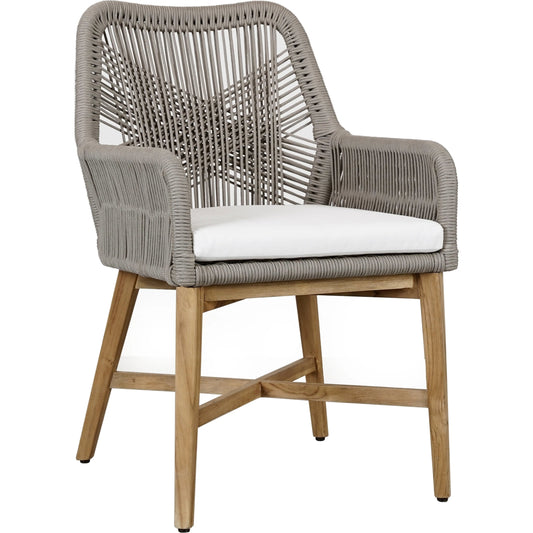 Marley Outdoor Dining Chair by Classic Home in ash gray, brown. Made from teak wood, mango wood, 100% olefin in a cottage & farmhouse style.