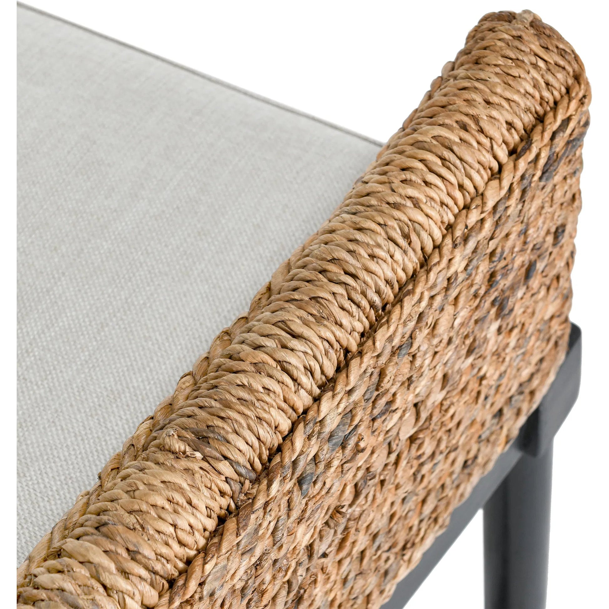 Rey Arm Chair by Kosas Home in wood. Made from mahogony wood, rattanpole, 100% polyester in a unique style.
