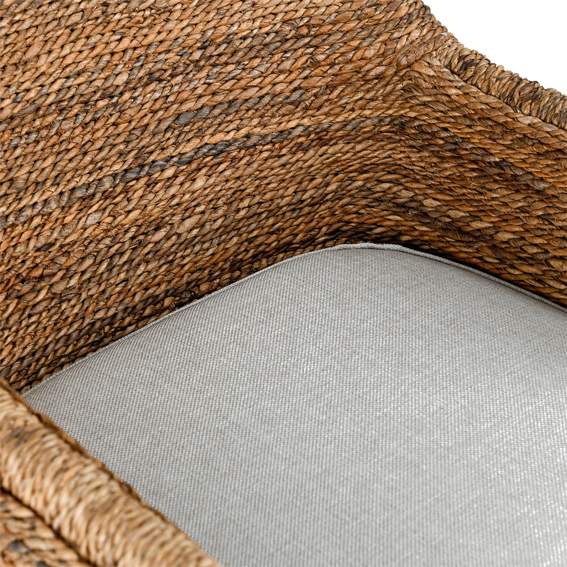Rey Arm Chair by Kosas Home in wood. Made from mahogony wood, rattanpole, 100% polyester in a unique style.