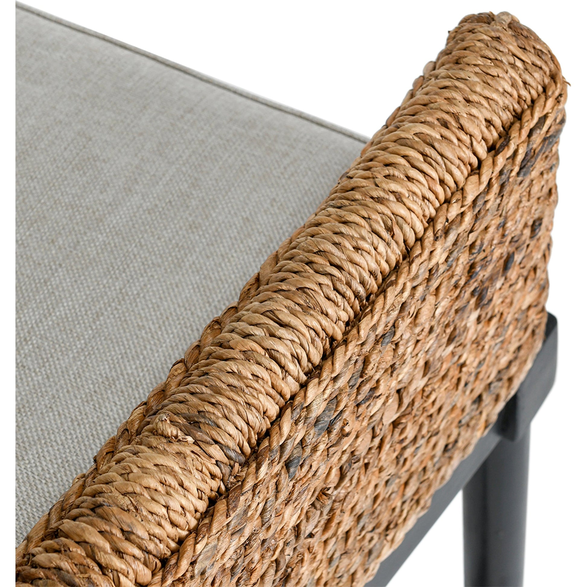 Rey Arm Chair by Kosas Home in wood. Made from mahogony wood, rattanpole, 100% polyester in a unique style.