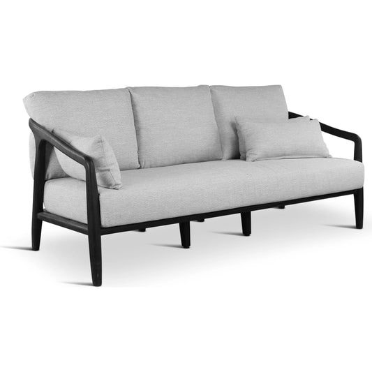 001 SI-2078805 | Primary Silo | Aria Outdoor Sofa by Classic Home in cream, black. Made from teak wood, wicker, 100% olefin in a modern style.