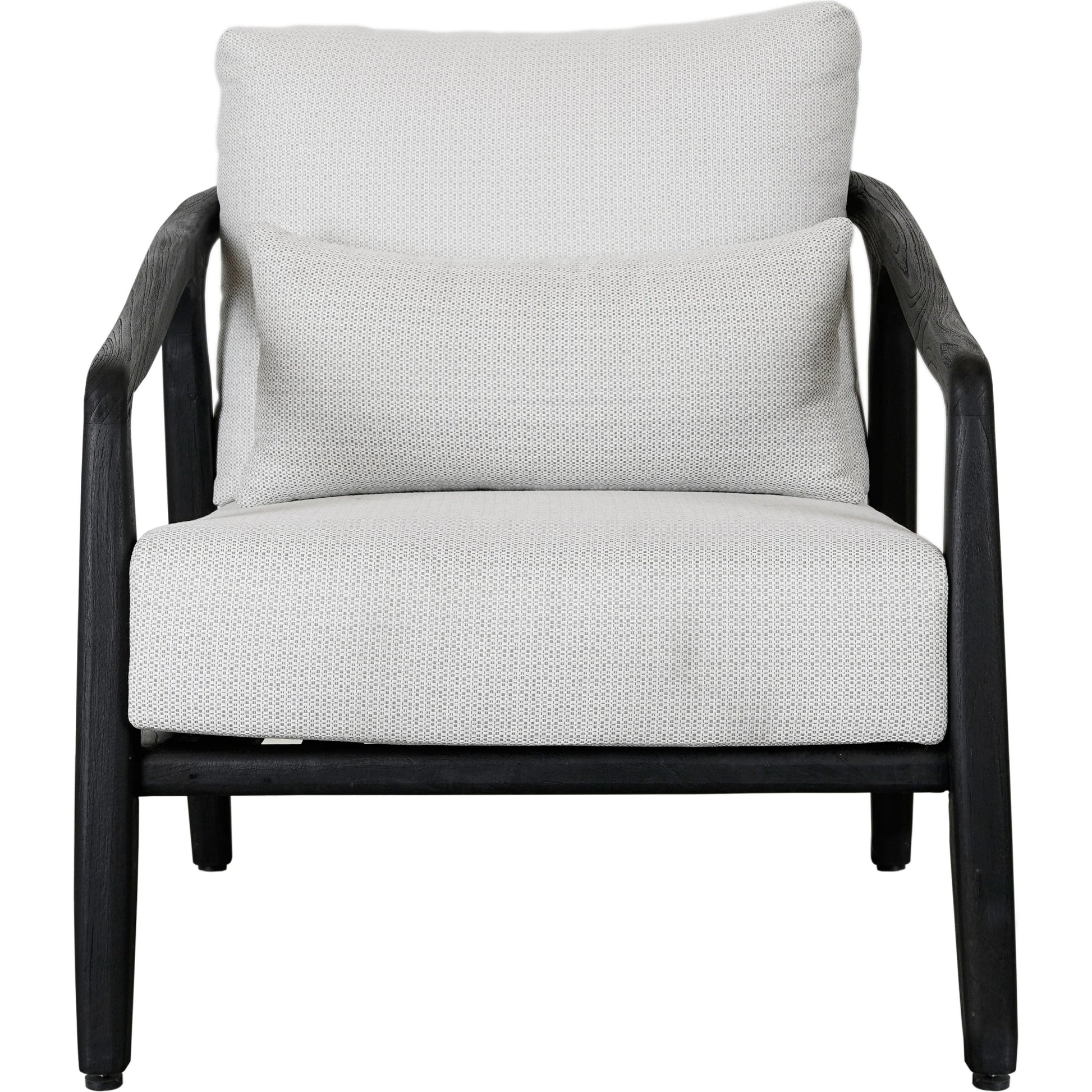 Aria Outdoor Accent Chair by Classic Home in cream, black. Made from teak wood, wicker, 100% olefin in a modern style.