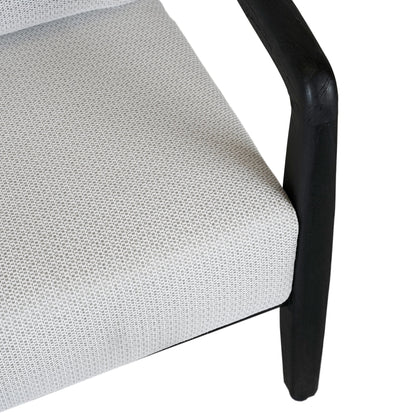 Aria Outdoor Accent Chair by Classic Home in cream, black. Made from teak wood, wicker, 100% olefin in a modern style.